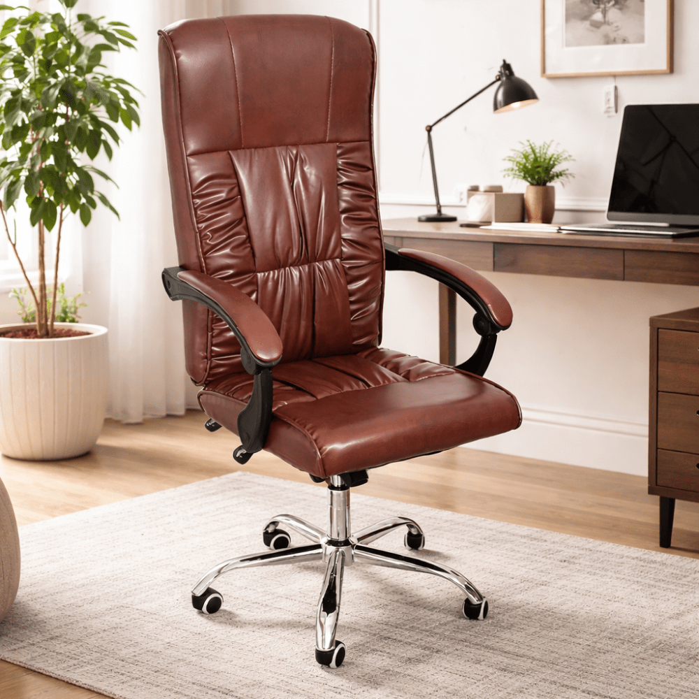 Καρέκλα γραφείου διευθυντή KELEPOURI-OC-35 – ΚΑΦΕ με ανάκλιση 50X50X115cm